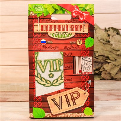 Шапка банная и термометр "ВИП" - фото 2064821