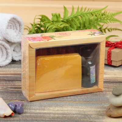 Набор банный, мыло, мыльница и масло 15 мл - фото 2064835