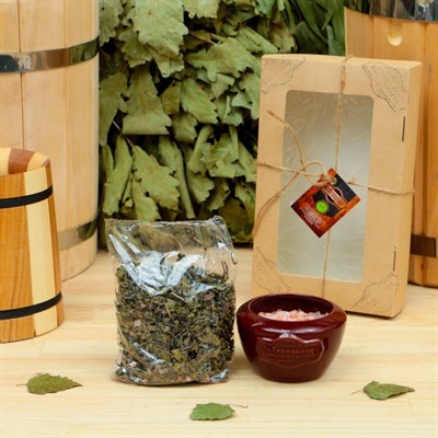 Подарочный набор «Добропаровъ», 2 предмета: "Калмыцкий чай", испаритель с гималайской солью - фото 2064845