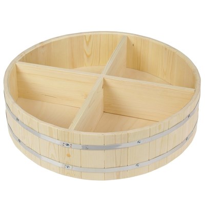 Полка бочка бондарная 4 отсека, ХВОЯ, D=62см - фото 2065007