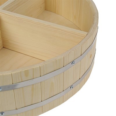 Полка бочка бондарная 4 отсека, ХВОЯ, D=62см - фото 2065008