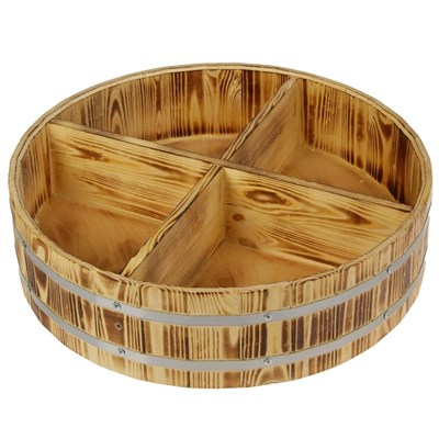 Полка бочка бондарная 4 отсека, ХВОЯ, термо, D=62см - фото 2065013