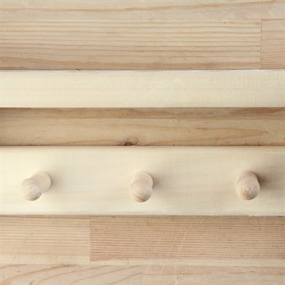 Полка универсальная 3 крючка, 5 отверстий 23×35×11см, липа "Добропаровъ" - фото 2065064