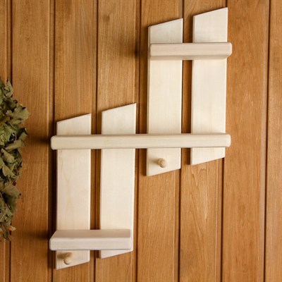 Полка "Ступенька" 2 крючка 10 × 46 × 64см, липа "Добропаровъ" - фото 2065072