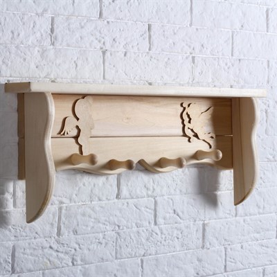 Полка-вешалка «Уют-Амуры» 55×22×8см - фото 2065116
