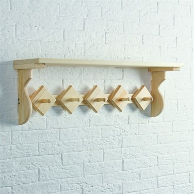 Вешалка-полка, 5 крючков, хвоя "Добропаровъ" - фото 2065318