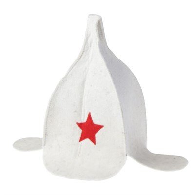 Шапка для бани и сауны "Буденовка" светлая - фото 2065409