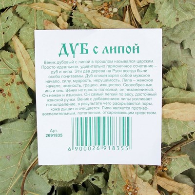 Веник для бани ЭКСТРА из кавказского дуба с липой - фото 2065477