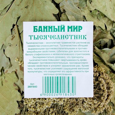 Веник для бани ЭКСТРА из кавказского дуба с тысячелистником - фото 2065489