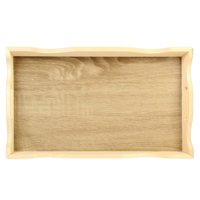 Поднос фигурный для завтрака со вставкой, цвет орех сонома, МАССИВ, 49х6х28,5см - фото 2065615