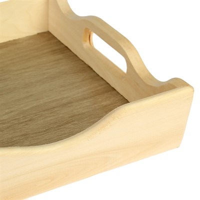 Поднос фигурный для завтрака со вставкой, цвет орех сонома, МАССИВ, 49х6х28,5см - фото 2065616