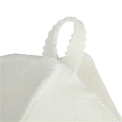 Шапка банная классическая, белая с черной вышивкой "ДОБРОПАРОВЪ" - фото 2065638