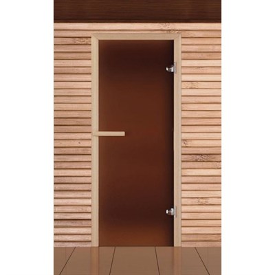 Дверь для бани и сауны стеклянная "Бронза матовая", 190×70см, 6мм, левое открывание - фото 2065665