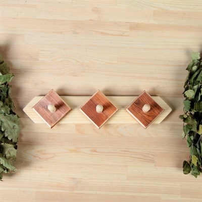 Вешалка 3 крючка морёная, ХВОЯ - фото 2065679