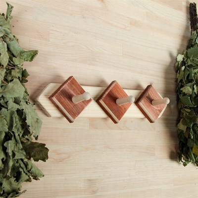 Вешалка 3 крючка морёная, ХВОЯ - фото 2065680