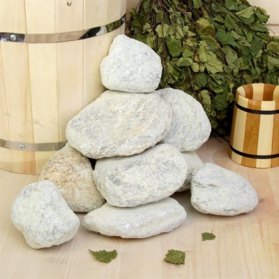 Камень для бани "Талькохлорит" галтованный, "Добропаровъ" коробка 20кг, фракция 70-120мм - фото 2065723