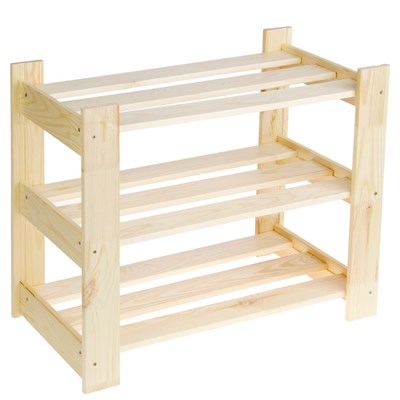 Стеллаж для обуви деревянный, 64×32×52см, 3 полки - фото 2065769