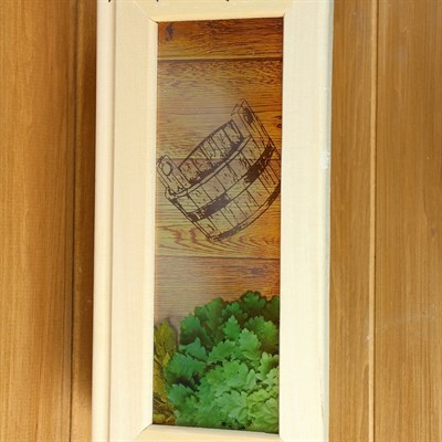 Абажур деревянный "Добропаровъ" со вставками из стекла с УФ печатью, 33х29х12см - фото 2065802