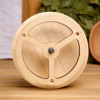 Вентиляционный клапан из липы, D=10см, основание дерево - фото 2065884