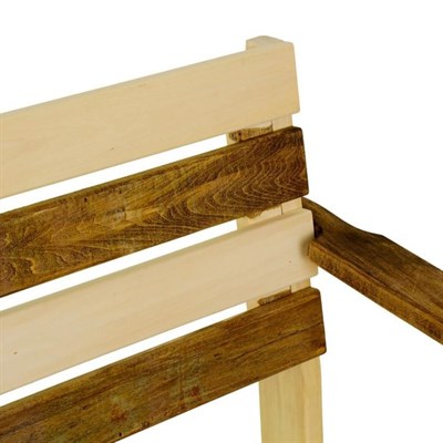 Скамейка с подлокотником "Зебра", нераскладная, наличник, 140х55х90см - фото 2065911