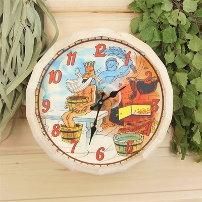 Часы банные бочонок "Парься от души" - фото 2065927