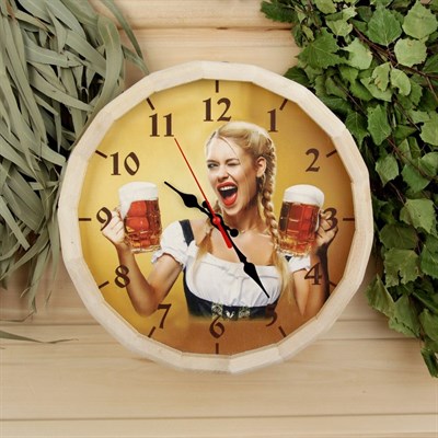 Часы банные бочонок "Добропаровъ. Время отдохнуть" - фото 2065935