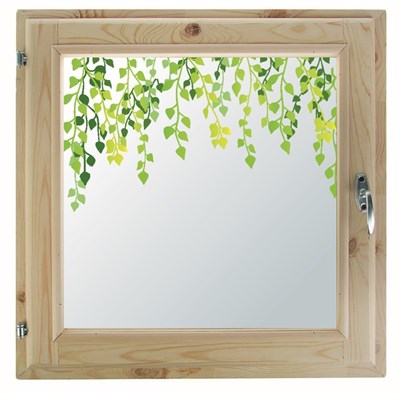 Окно, 50×60см, "Листочки", двойной стеклопакет, с уплотнителем, "Добропаровъ" - фото 2065968