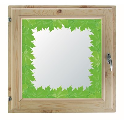 Окно 100х100 см, "Кленовые листья", двойной стеклопакет, хвоя, "Добропаровъ" - фото 2066038