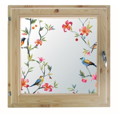 Окно, 100×100см, "Пташки", двойной стеклопакет, "Добропаровъ" - фото 2066068