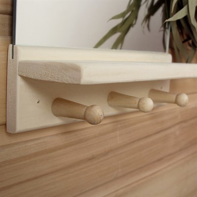 Зеркало "Классика" с полочкой и вешалками, 36 х 25см - фото 2066199