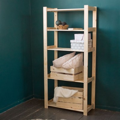 Стеллаж деревянный "Рондо-3", 84×37,5×180см, усиленный, регулируемый, 5 полок - фото 2066292