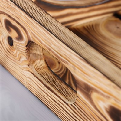 Поднос для вина под одну бутылку, ручки-вырезы боковые, обожжённый, МАССИВ, 30×40 см - фото 2066356