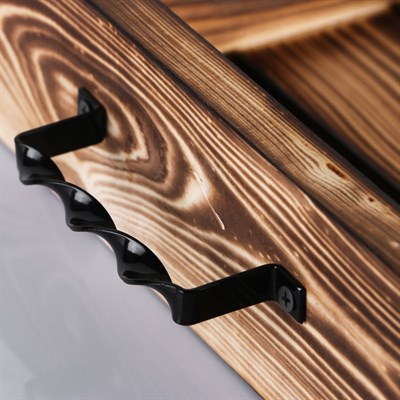 Поднос для вина под одну бутылку, ручки металлические, обожжённый, МАССИВ, 30×40 см - фото 2066362