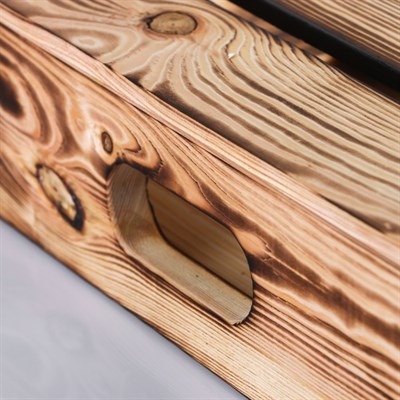 Поднос для вина под две бутылки, ручки-вырезы боковые, обожжённый, МАССИВ, 40×70 см - фото 2066368