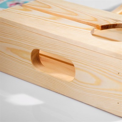 Поднос для вина под две бутылки, ручки-вырезы боковые, масло, МАССИВ, 30×60 см - фото 2066377