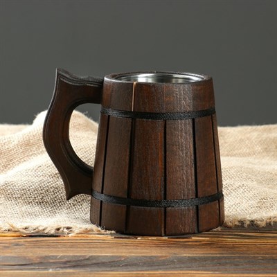 Кружка пивная с колбой "Эль" 0,3 л, 1 сорт - фото 2066404