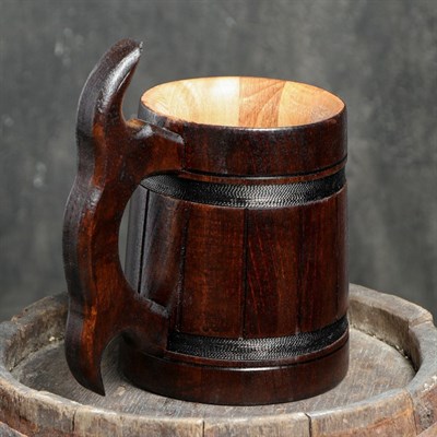 Кружка пивная деревянная "Мюнкер", темная, 0,3 л , 1 - фото 2066420