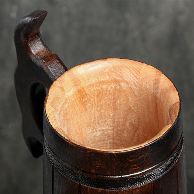 Кружка пивная деревянная "Мюнкер", темная, 0,3 л , 1 - фото 2066422