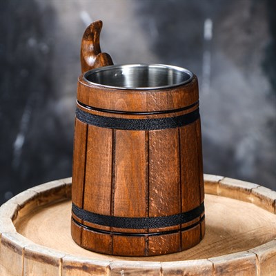 Кружка пивная с колбой "Мюнкер", тёмная, 0,5 л, 1 сорт - фото 2066430