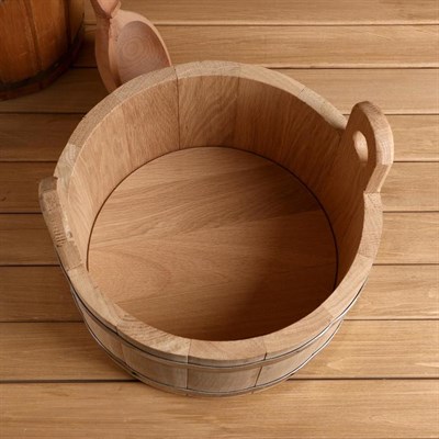 Шайка из дуба, 8л, нержавеющий обруч - фото 2066625