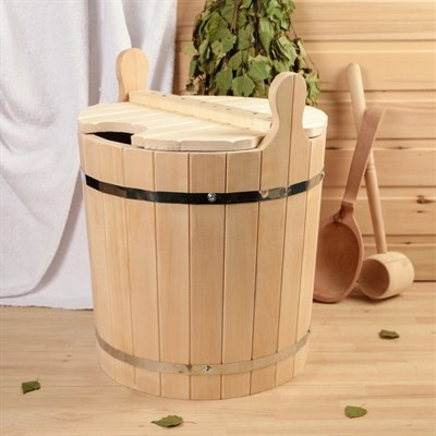 Запарник из липы, 25л, с крышкой - фото 2066747