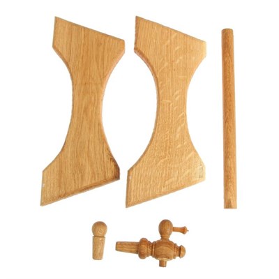 Бочка дубовая, 20 л, обруч из нержавеющей стали, на подставке - фото 2066782