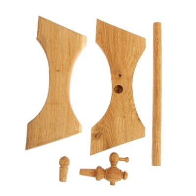 Бочка дубовая, 30 л, обруч из нержавеющей стали, на подставке - фото 2066787