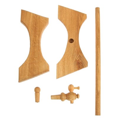 Бочка дубовая, 50 л, обруч из нержавеющей стали, на подставке - фото 2066792