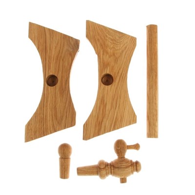 Бочка дубовая, 5 л, обруч из нержавеющей стали, на подставке - фото 2066805