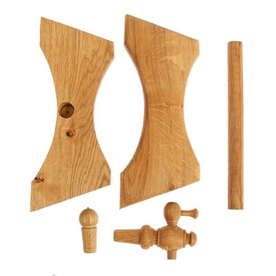 Бочка дубовая, 10 л, обруч из нержавеющей стали, на подставке - фото 2066811