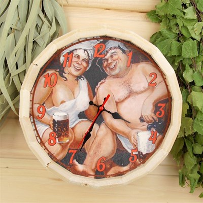 Часы банные бочонок "Наливай, поговорим.." - фото 2071259