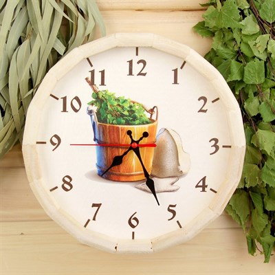 Часы банные бочонок "Добропаровъ. Банные штучки" - фото 2071263