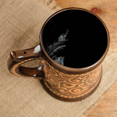 Пивная кружка «Живи со вкусом» 0,5л/13,5см - фото 2071380