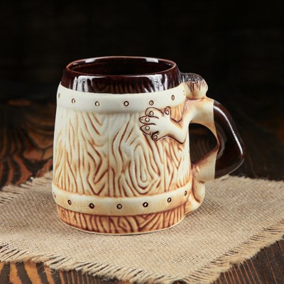 Кружка для пива "Бочка" с приколом, 0,5 л, микс - фото 2071419